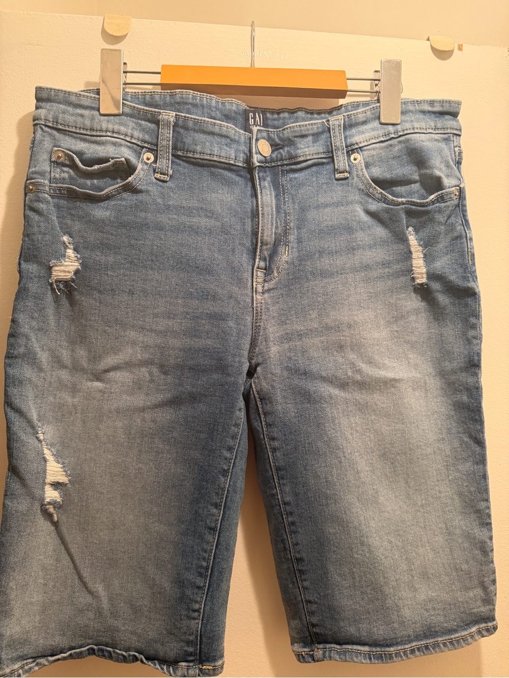 GAP Light Blue Distressed Denim Jean Shorts